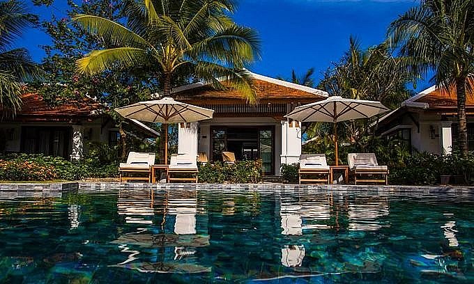 A swimming pool inside The Anam resort in Nha Trang beach town. Photo courtesy of the resort. Photo: VnExpress