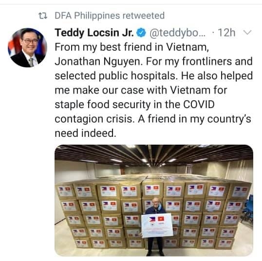 vietnamese male billionaire donates face masks ppe for filipino frontliners to combat covid 19