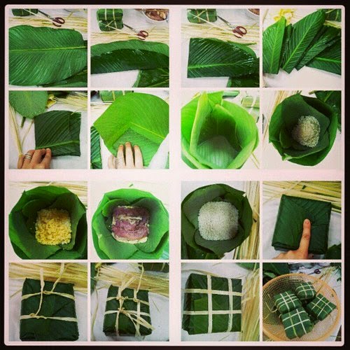 The colors of traditional and modern Chung cake