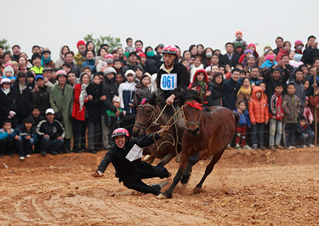 Traditional horse racing in Bac Ha Plateau in June