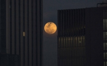 Thousands turn out to catch special super blue blood moon