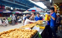 fried ground squid cakes a speciality of ha long