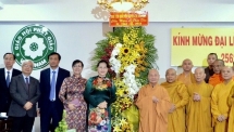 Buddhist dignitaries and followers congratulated on Lord Buddha's Birthday