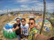 colourful art road in quang nams small fishing village