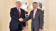 president trump meets pm lee ahead of historic trump kim summit
