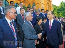 President Tran Dai Quang welcomes heads of delegations to ASOSAI 14