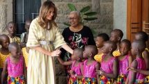 melania trump visits baby elephants takes kenya safari