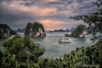 scene of dawn in some areas of vietnam